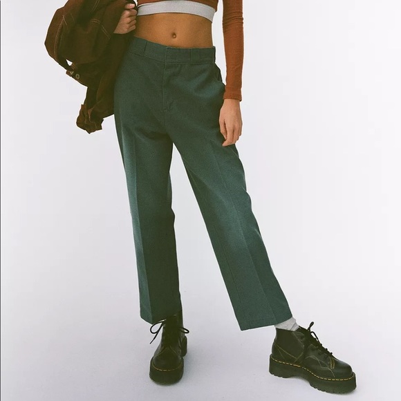 ‼️SOLD‼️DICKIES x UO olive high waisted ankle pant - Picture 3 of 4